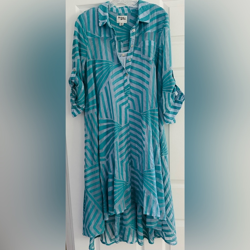 Anthropologie Blue High-Low Dress